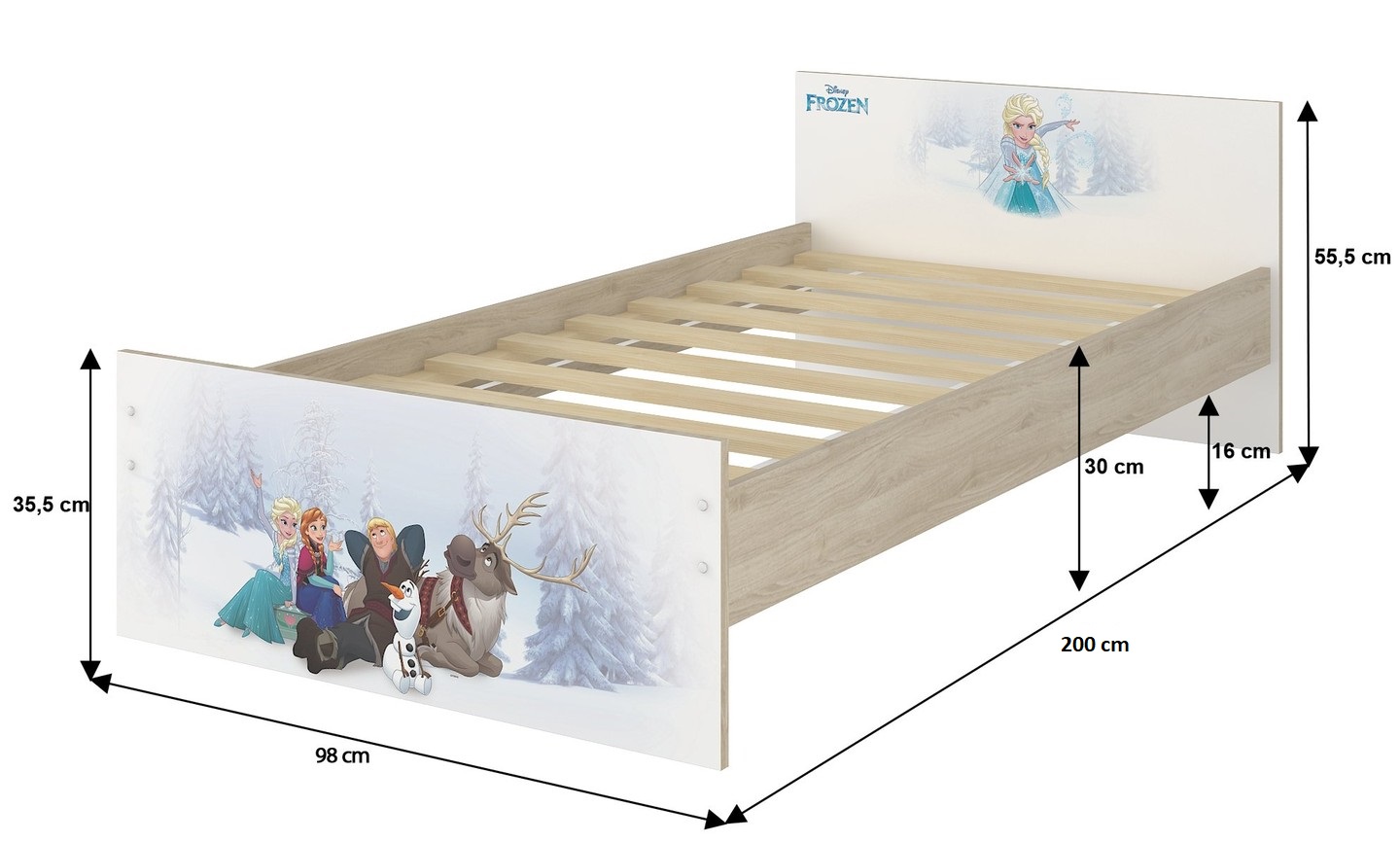 łóżeczko dla dziecka max xxl dąb sonoma frozen kraina lodu