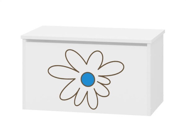 skrzynia pojemnik na zabawki niebieski kwiatek