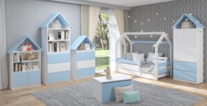 Pokój dziecięcy Domek - niebieski