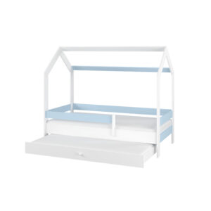 Łóżko Domek 180x80 niebieski z szufladą
